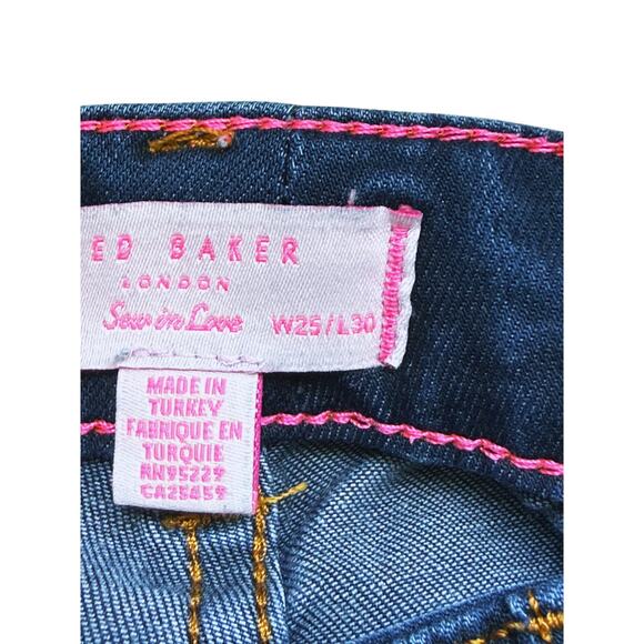 Ted Baker London Kassy Skinny Jeans 25 Dark Wash Blue Ankle Minimalist Fall - Picture 5 of 7